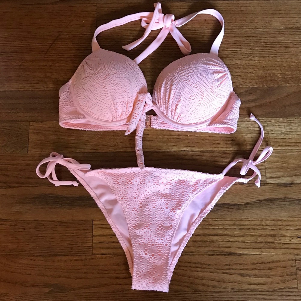 Bright pink cheeky bikini